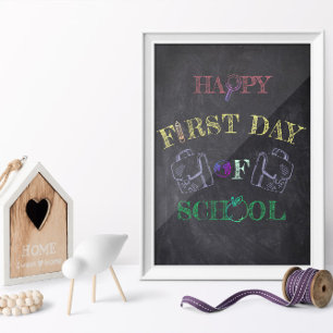 Lycklig Första skoldagen Poster Gift för barn