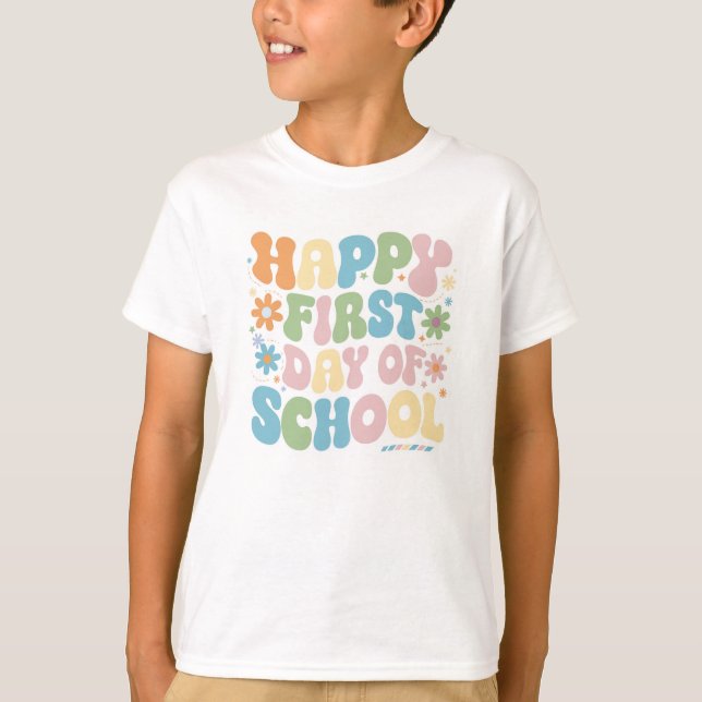 Lycklig första skoldagen t shirt (Framsida)