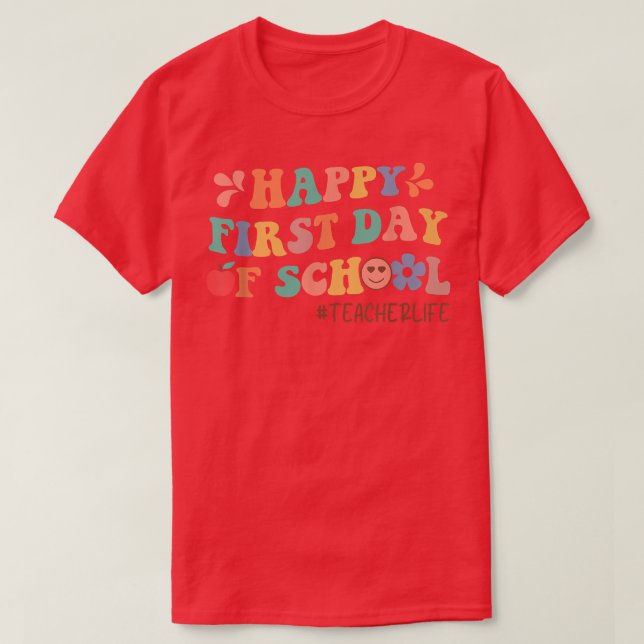 Lycklig första skoldagen t shirt (Design framsida)