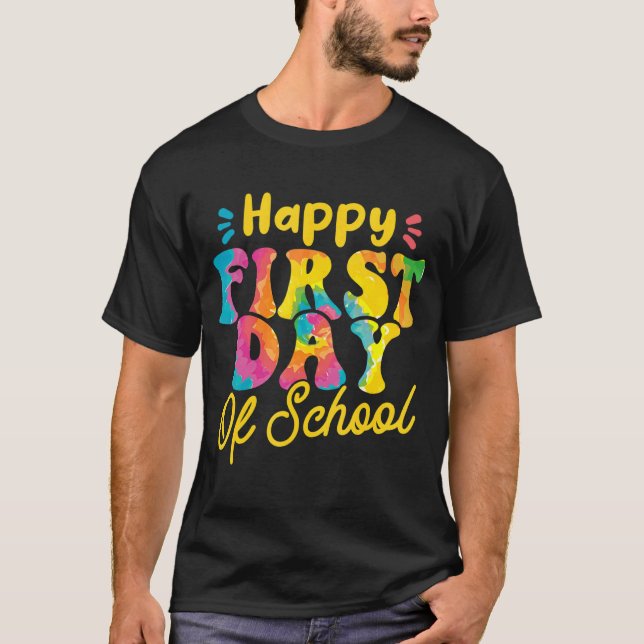 Lycklig första skoldagen t shirt (Framsida)