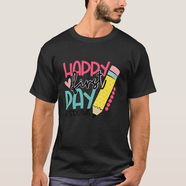 Lycklig första skoldagen t shirt (Framsida)