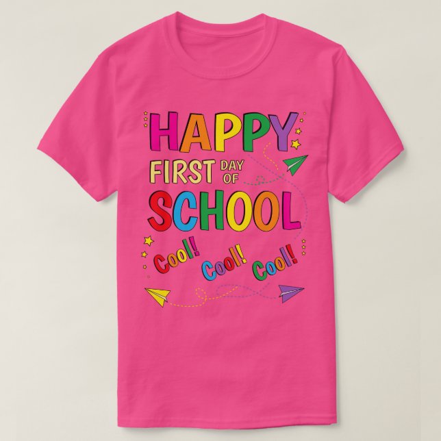 Lycklig första skoldagen t shirt (Design framsida)