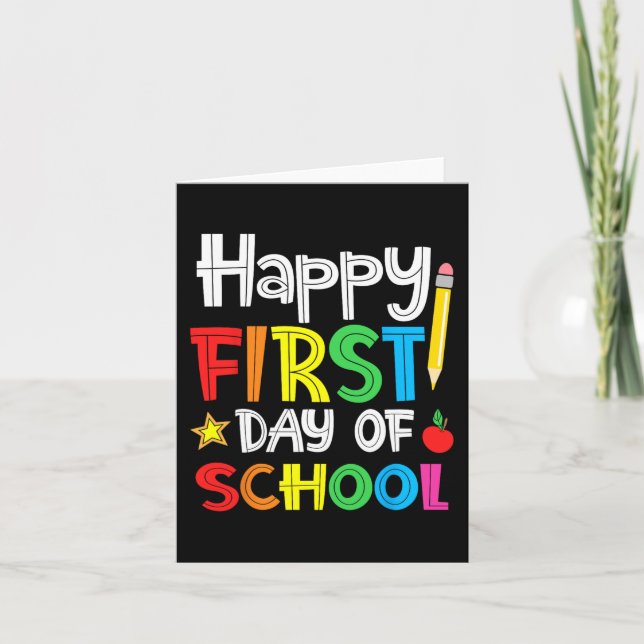 Lycklig första skoldagen Välkomna Back to school Kort (Framsida)