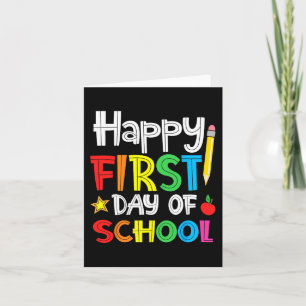Lycklig första skoldagen Välkomna Back to school Kort