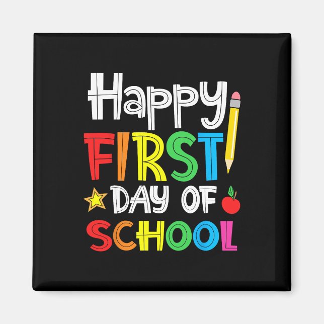 Lycklig första skoldagen Välkomna Back to school Magnet (Framsidan)