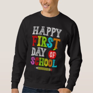 Lycklig första skollärardagen Back to school B Lång Ärmad Tröja