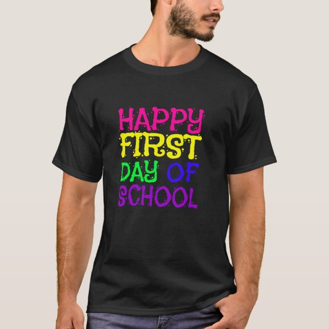 Lycklig första skollärardagen Student MAMMA T Shirt (Framsida)