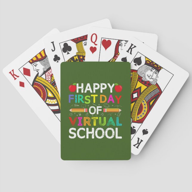 Lycklig första Virtuella i skolan Casinokort (Baksidan)