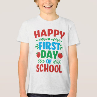 Lycklig förstadagen Back to school typografi T-shi T Shirt