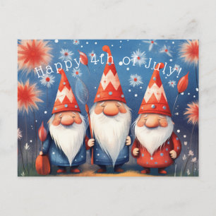 Lycklig Forth of juli Gnomes Vykort