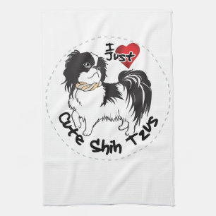 Lycklig förtjusande rolig & gullig Shih Tzu hund Kökshandduk