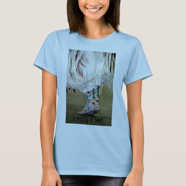 Lycklig fot t-skjorta tee shirt (Framsida)