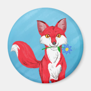 Lycklig Fox Magnet