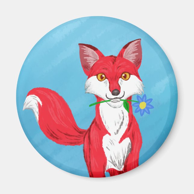 Lycklig Fox Magnet (Framsidan)