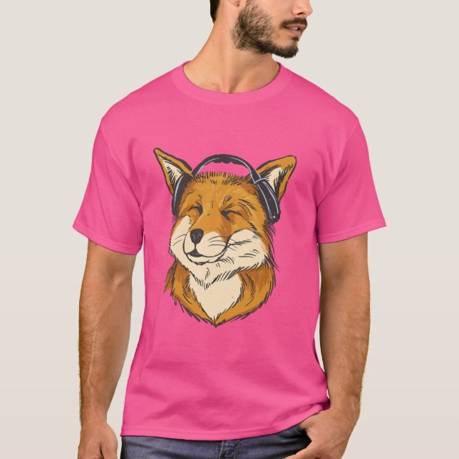 Lycklig Fox Music Älskare Dance Dancer Animal Cute T Shirt (Framsida)