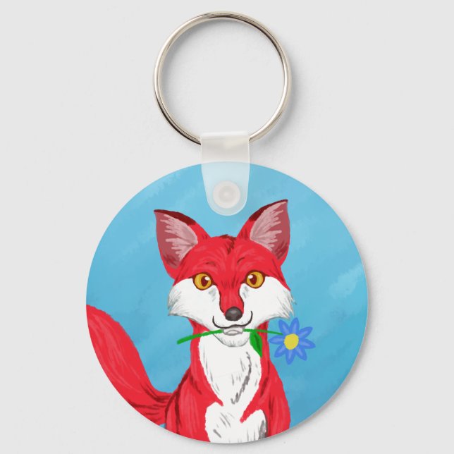 Lycklig Fox Nyckelring (Framsida)