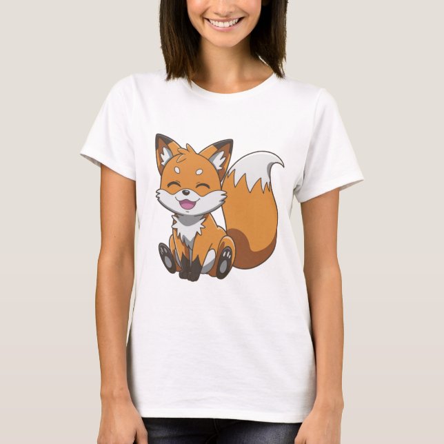 Lycklig Fox T Shirt (Framsida)