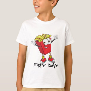 Lycklig Fraily Funny Tee - Fransk Fries Humor Tshi