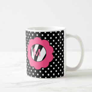 Lycklig framstickandes Monogram för sebra för Kaffemugg