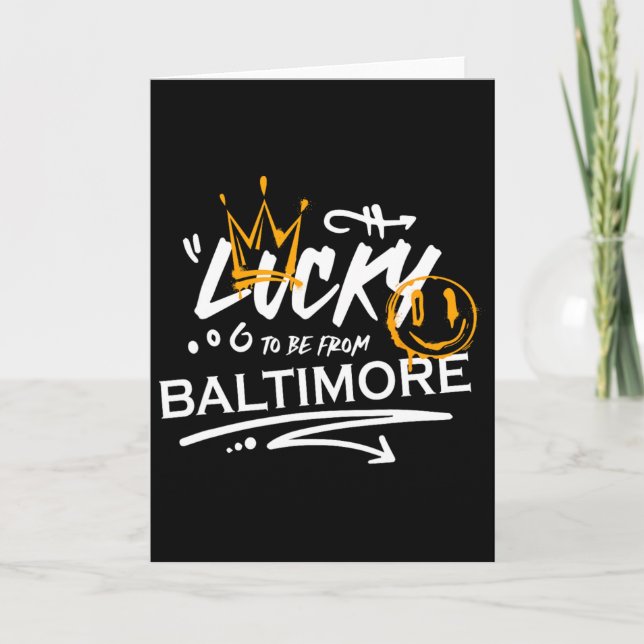Lycklig från Baltimore St Patricks Day Irländsk Sh Kort (Framsida)