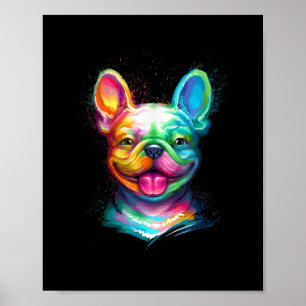 Lycklig Fransk Bulldog Smiling Ansikte Poster