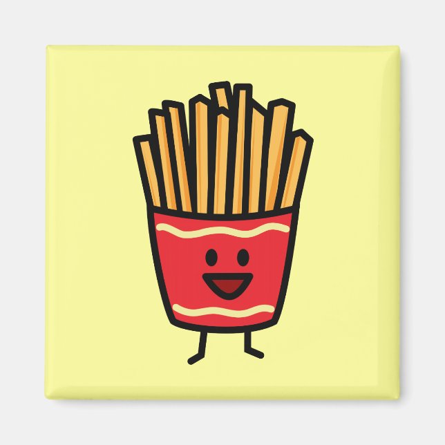 Lycklig Fransk Fries Magnet (Framsidan)