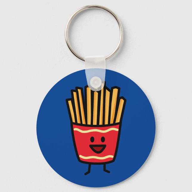 Lycklig Fransk Fries Nyckelring (Framsida)
