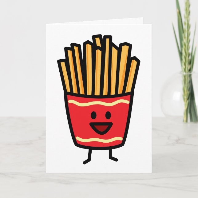 Lycklig Fransk Fries Tack Kort (Framsida)