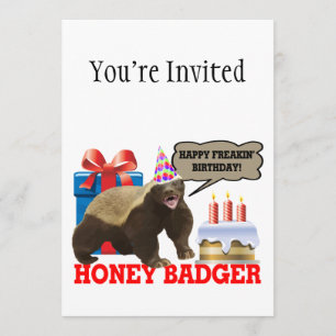 Lycklig Freakin för honey badger födelsedag Inbjudningar