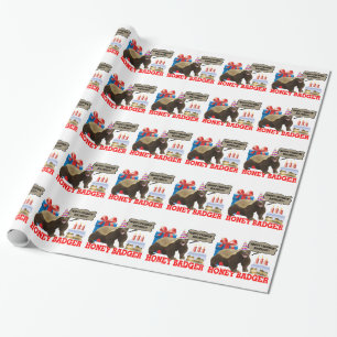 Lycklig Freakin för honey badger födelsedag Presentpapper