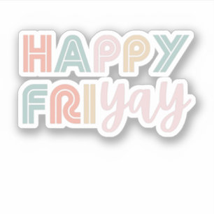Lycklig Fredag Cute Teacher Fredag Älskare Gift fö Klistermärken
