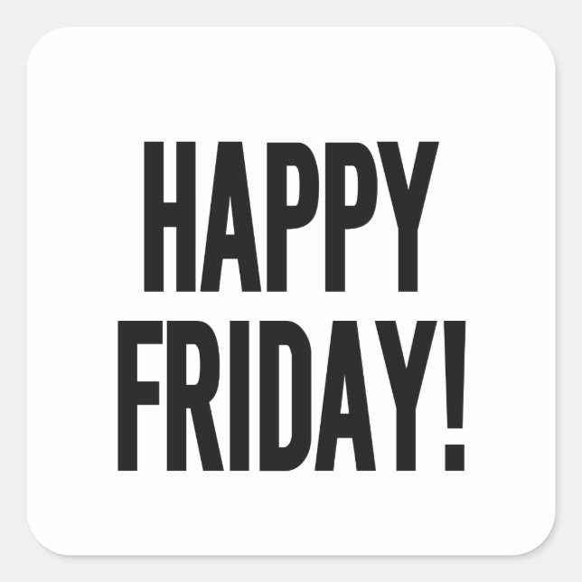 LYCKLIG FREDAG! FYRKANTIGT KLISTERMÄRKE (Framsida)