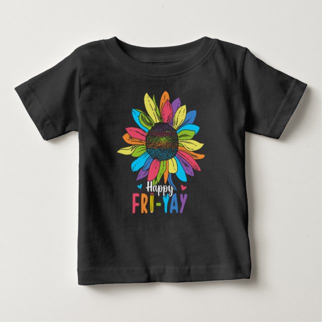 Lycklig Fri-Yay Fredag Älskare Roligt Lärare T Shirt (Framsida)