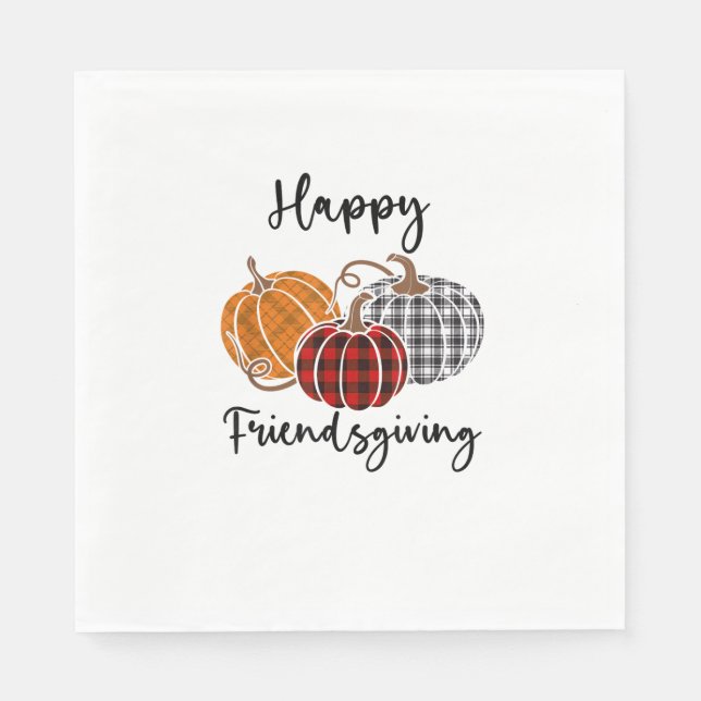 Lycklig Friendsgiving Pput Shirt Thanksgiving Mana Pappersservett (Framsidan)