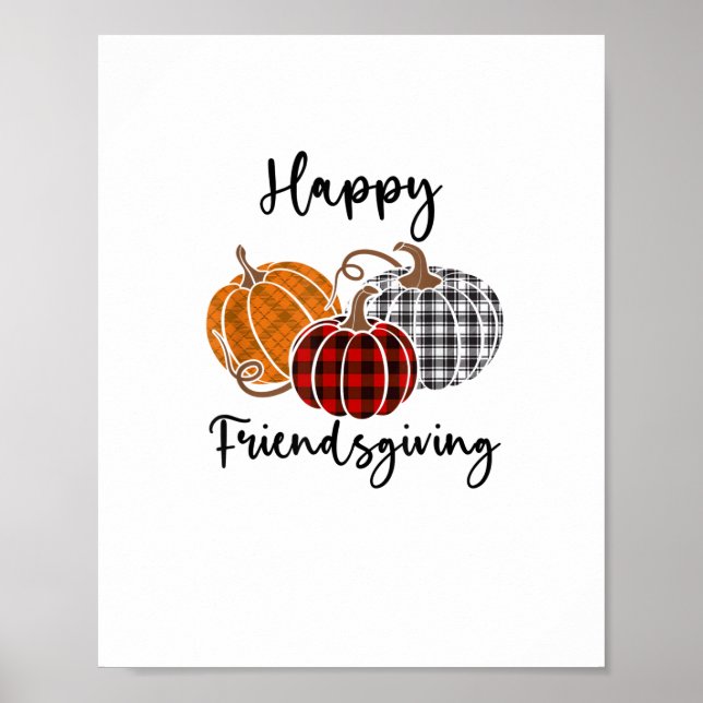 Lycklig Friendsgiving Pput Shirt Thanksgiving Mana Poster (Framsidan)