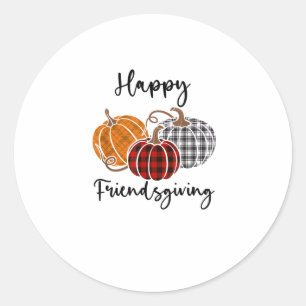 Lycklig Friendsgiving Pput Shirt Thanksgiving Mana Runt Klistermärke