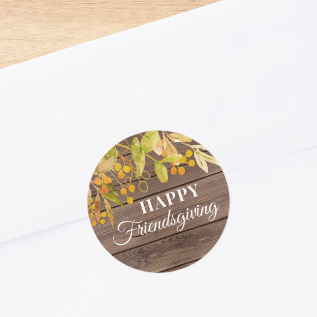 Lycklig Friendsgiving Runt Klistermärke (Skapare uppladdad)