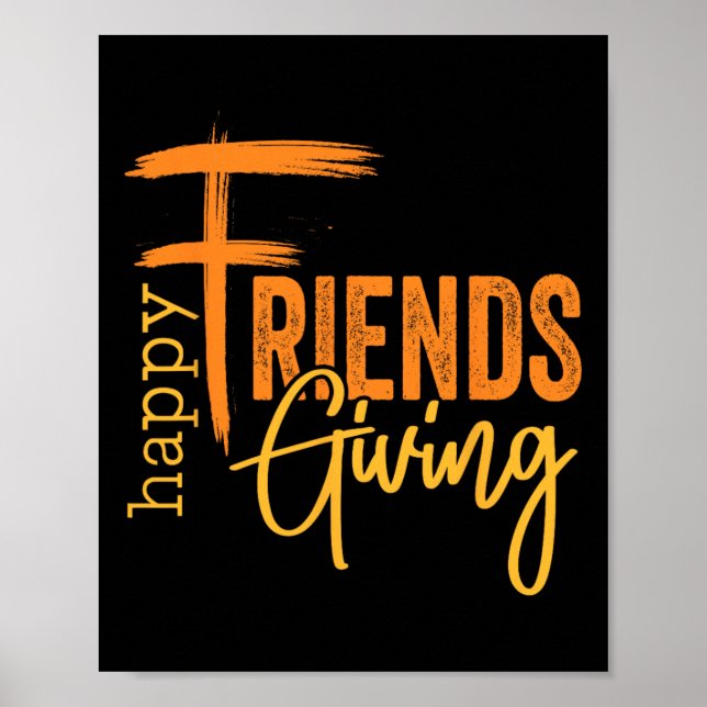 Lycklig Friendsgiving Squad Funny Thanksgiving 1 Poster (Framsidan)