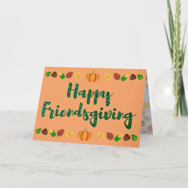 Lycklig Friendsgiving Thanksgiving Helgdag Card Kort (Framsida)