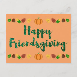 Lycklig Friendsgiving Thanksgiving Helgdag Card Vykort