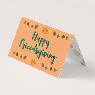 Lycklig Friendsgiving Thanksgiving Helgdagskort Kort