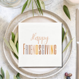 Lycklig Friendsgiving Thanksgiving Typography Fall Pappersservett