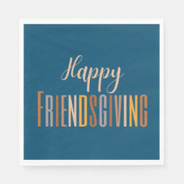 Lycklig Friendsgiving Thanksgiving Typography Fall Pappersservett