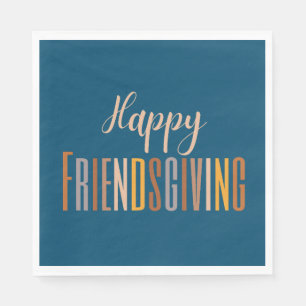 Lycklig Friendsgiving Thanksgiving Typography Fall Pappersservett