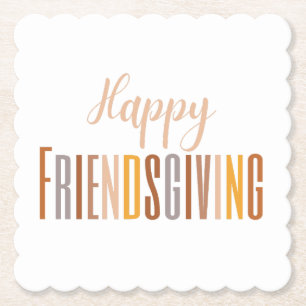 Lycklig Friendsgiving Thanksgiving Typography Fall Underlägg Papper