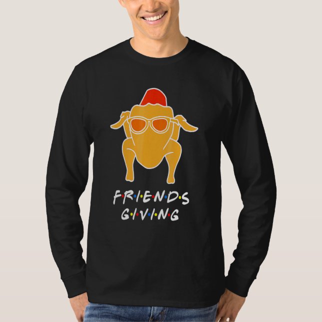 Lycklig Friendsgiving Turkiet Ge vänner T Shirt (Framsida)