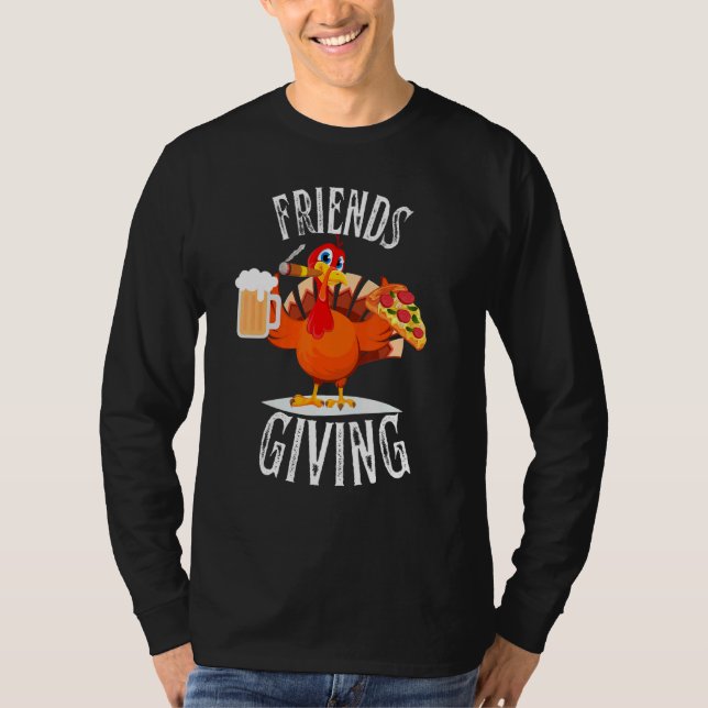 Lycklig Friendsgiving Turkiet Ge vänner T Shirt (Framsida)