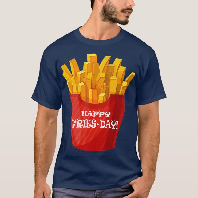 Lycklig Friesday Funny Fredag T T Shirt (Framsida)
