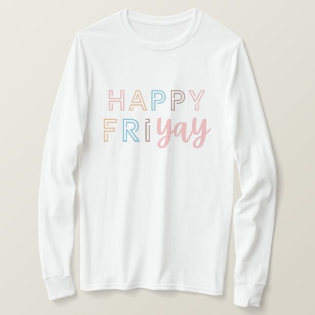 Lycklig Friyay Roligt Lacher Fredag Älskare Gift f T Shirt (Design framsida)
