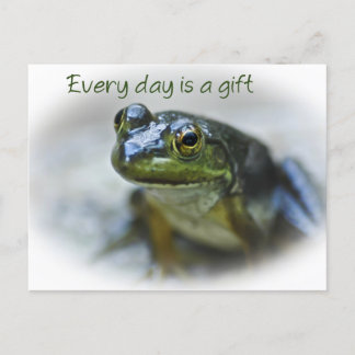 Lycklig Frog Encouragement vycard Vykort